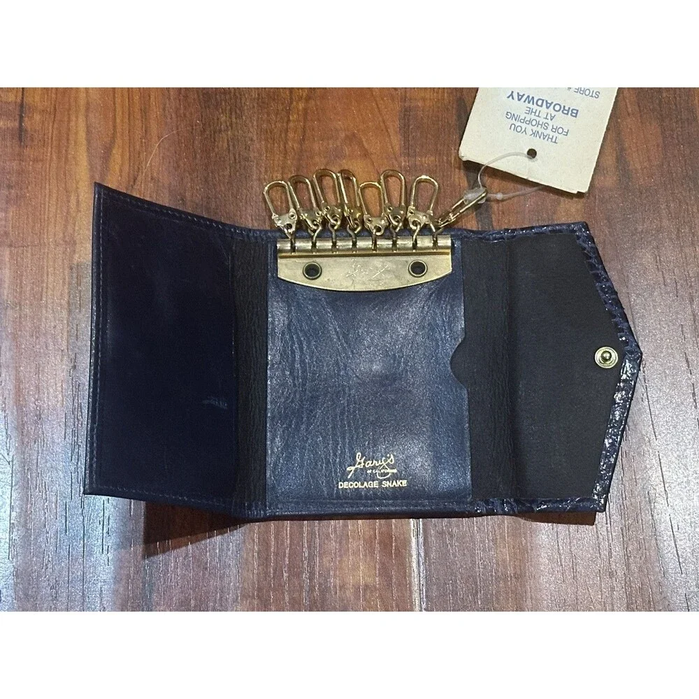 Gary’s of California Genuine Snake Leather 8-Ring Key Holder Case New with Tags!